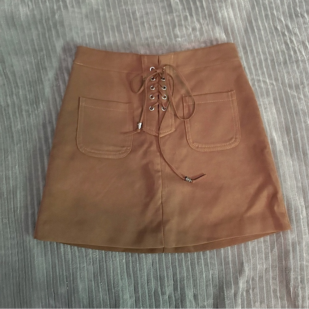 Suede A Line Skirt